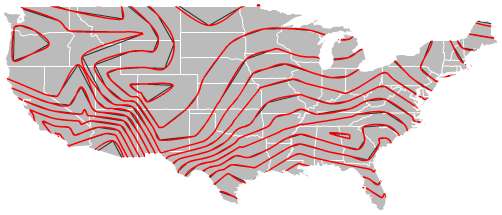 continuous curves for isolining